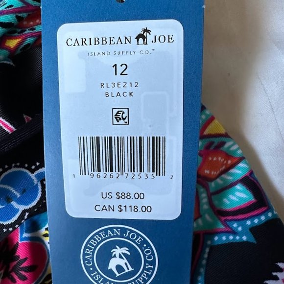Caribbean Joe 1 Piece Bathing Suit Size 12 NWT - Picture 2 of 4